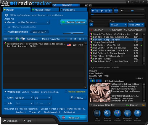 screenshot von radiotracker
