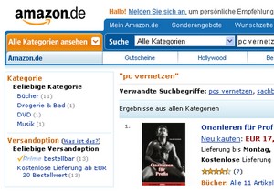 Amazon - Screenshot einer Suchanfrage