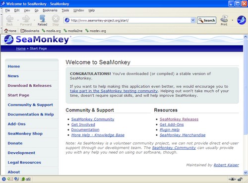 Screenshot von SeaMonkey 2.0