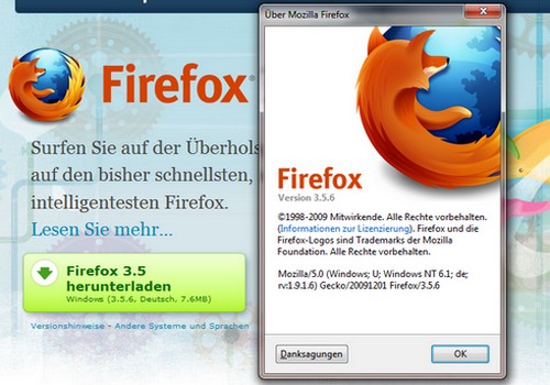 Neues Sicherheits-Update von Mozilla Firefox 3.5 Mozilla Firefox 3.5