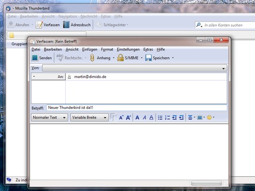Screenshot von Mozilla Thunderbird 3.0