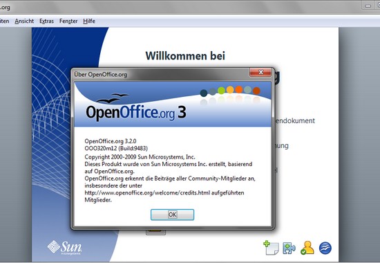 Startseite OpenOffice 3.2