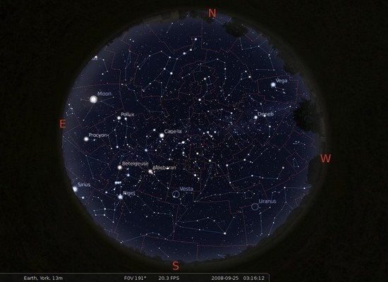 Stellarium, ein Interaktives Planetarium