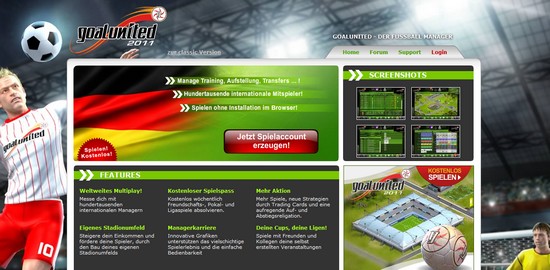 goalunited 2011 – Fussballmanager als Browser und Online-Game