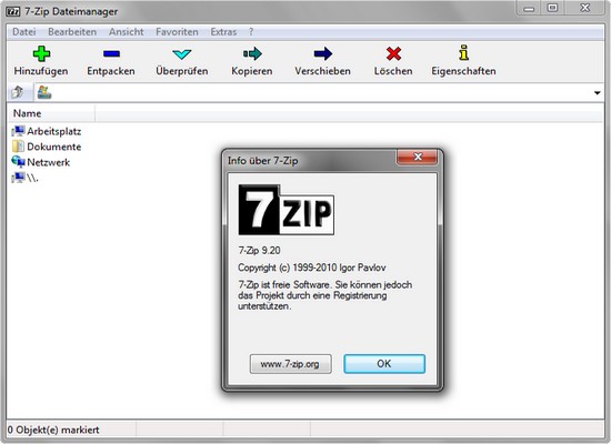 7-Zip 9.20 – Neue Final des Datenkompressionsprogramm, Packers