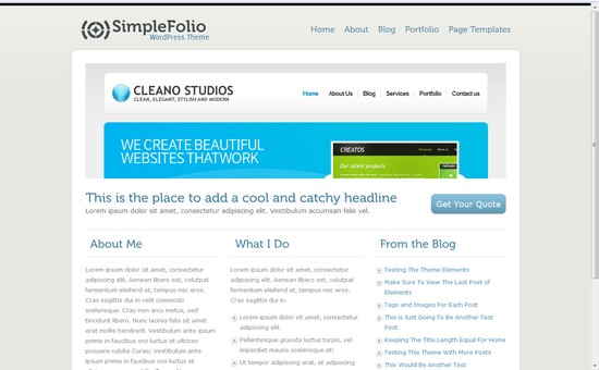 WordPress Themes, Templates - Simple Folio