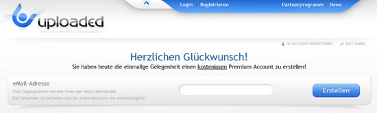 Uploaded.to: Wieder kostenlosen Premium Account bekommen