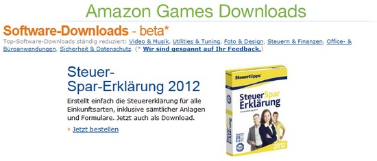 Amazon verkauft Spiele und Software per Download Amazon verkauft Spiele und Software per Download 