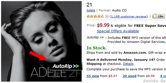 Amazon AutoRip - Kostenlose MP3s bei CD-Kauf