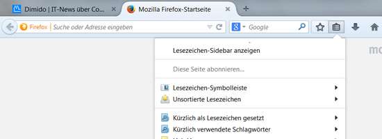 Neuer Firefox Browser mit neuen Steuerelemente