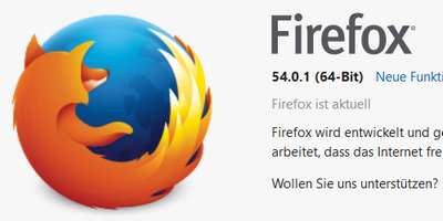 Mozilla Firefox Browser 64-Bit wird standard