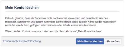 Facebook Account loeschen