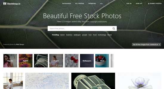 Stocksnap - Stockfotos - Webseite